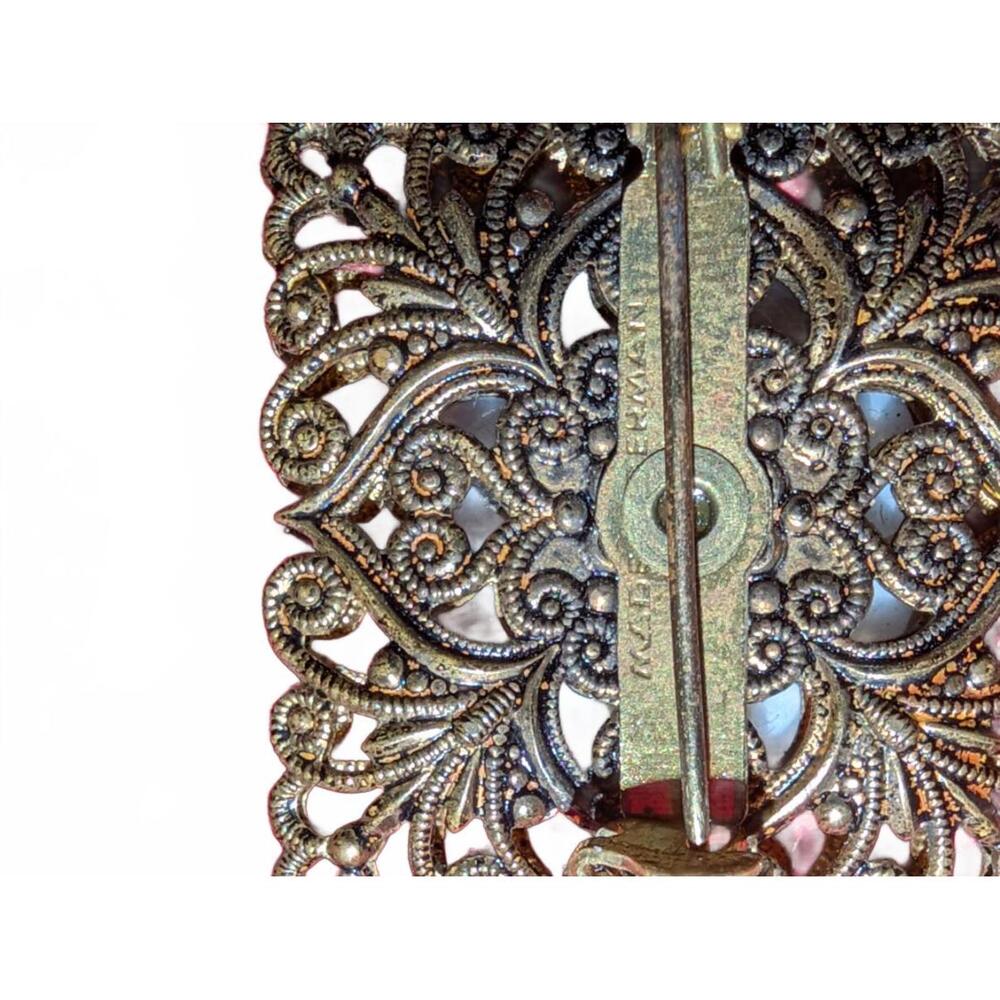 Vintage Portrait Filigree Brooch Pin - Picture 7 of 8